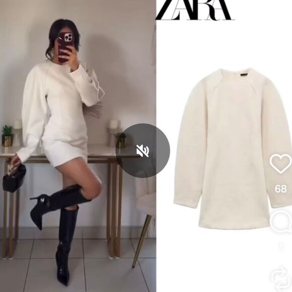 NWT ZARA VOLUMINOUS SLEEVE DRESS - Picture 2 of 15